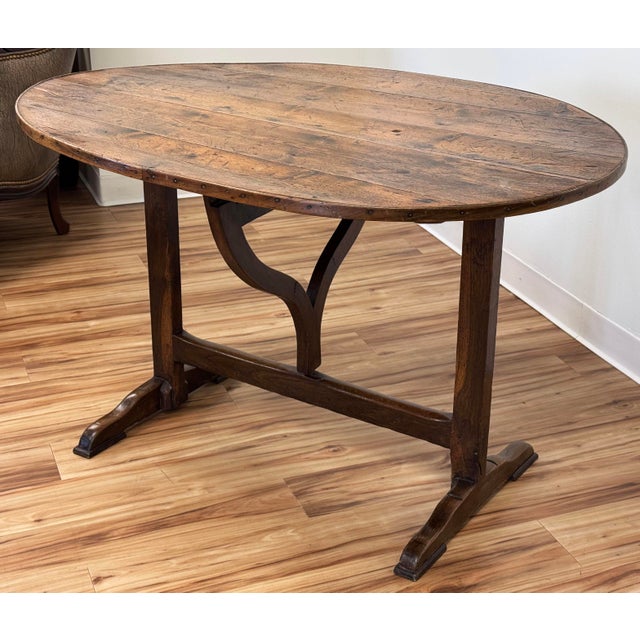 Antique Flip Top Wine Tasting Table For Sale - Image 4 of 15