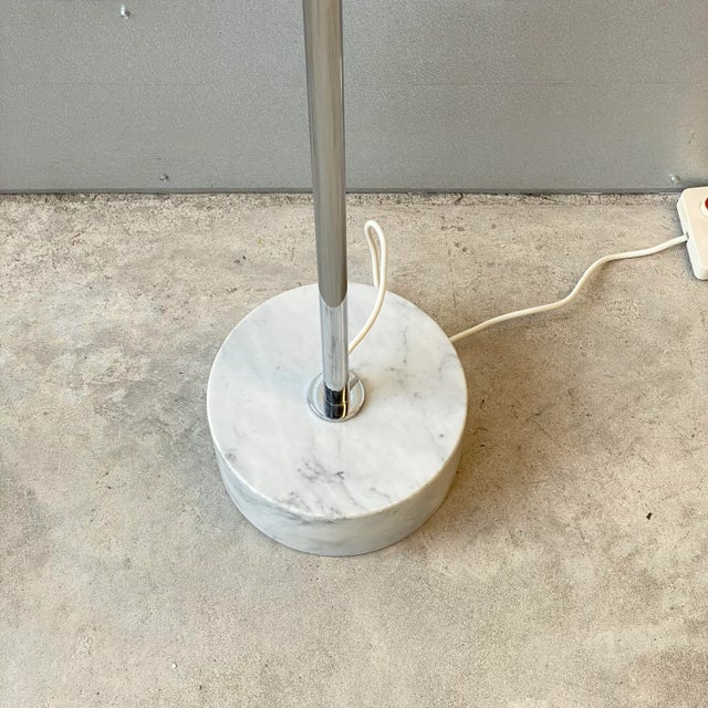 1960s Reggiani Three Orb Chrome and Marble Floor Lamp For Sale - Image 12 of 13