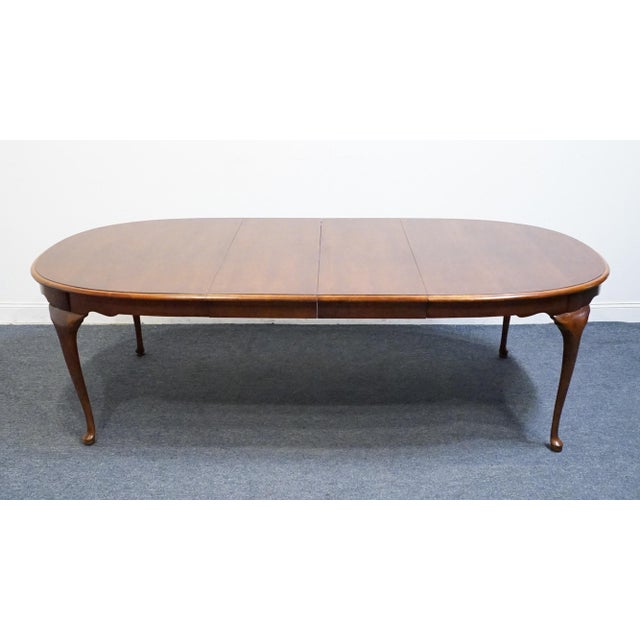 Stanley Furniture Stanley Furniture Solid Cherry Traditional Style 98" Oval Dining Table 6111-32 For Sale - Image 4 of 11