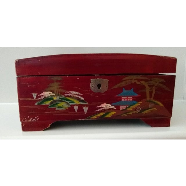 Paint Vintage Lacquered Painted Treasure Box For Sale - Image 7 of 7