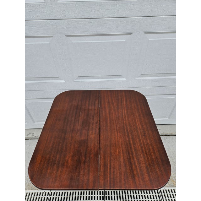Georgian Square Mahogany Flip Top Console Game Table For Sale - Image 11 of 16