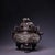 Bronze Bronze Silver-Washed Dragon Tripod Censer — High Relief Lidded Incense Burner For Sale - Image 8 of 9