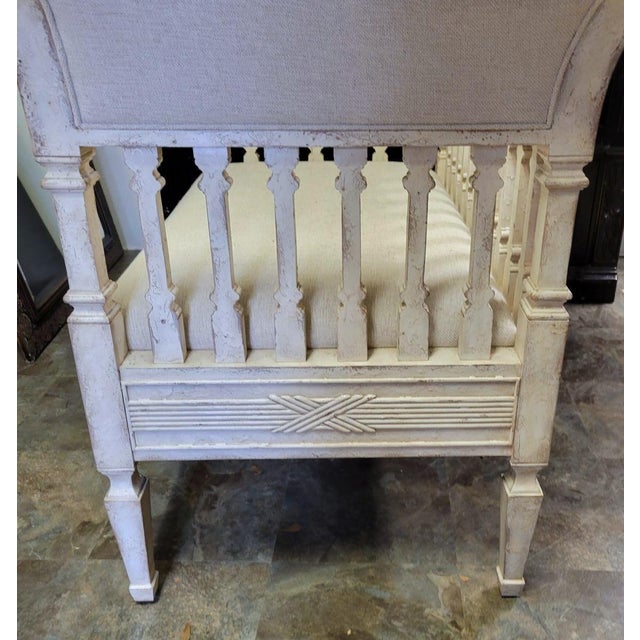 Theodore Alexander Theodore Alexander French Provincial Painted Wraparound Settee For Sale - Image 4 of 8