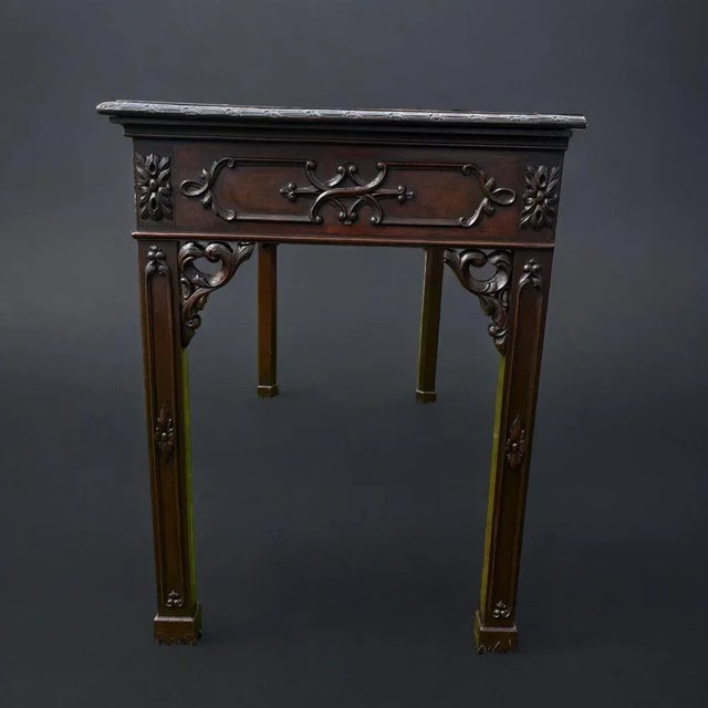 1900 - 1909 Chinese Chippendale Design Mahogany Console Table, 1900 For Sale - Image 5 of 8