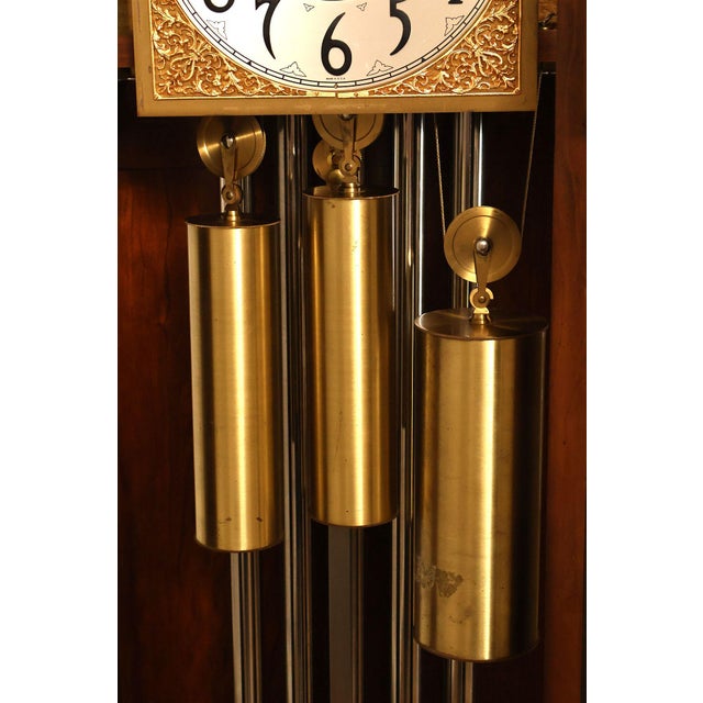 Herschede Burl Wood Five Tube Grandfather Clock For Sale - Image 17 of 18