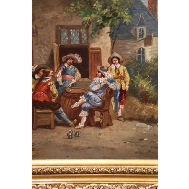 Pair of 19th Century French Tavern Genre Scene Oil Paintings Signed H. Jonas For Sale - Image 12 of 16