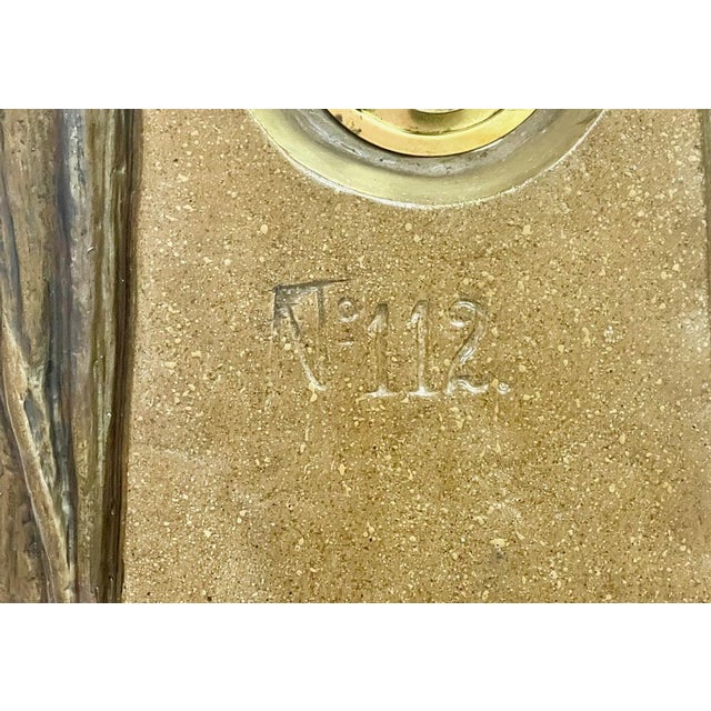 Large French Art Nouveau No 112 Fontaine De Labour Table Clock in Plaster from Lb Deposee, 1890s For Sale - Image 12 of 15