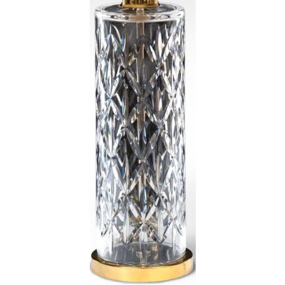 Contemporary Vintage Waterford Cut Crystal Table Lamp With Custom Agate Drum Shade For Sale - Image 3 of 8
