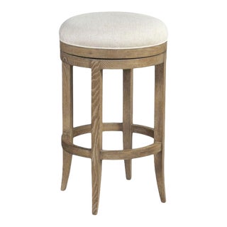 Vintage Round Counter Stool in Khaki For Sale