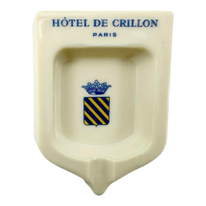 Vintage Hotel De Crillon Paris Ashtray Opalex Milk Glass