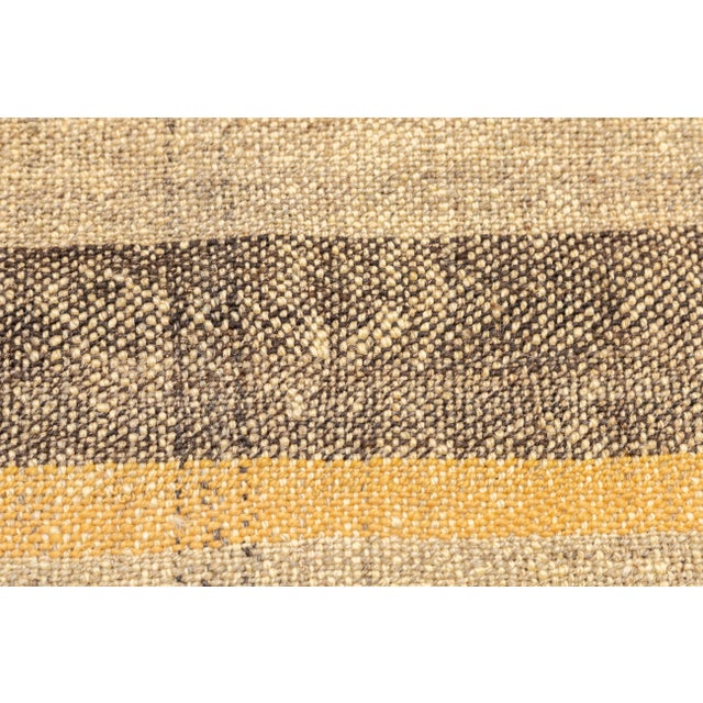 Yellow Antique Handwoven Gabbeh Palas Textile Art For Sale - Image 8 of 11