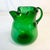 Glass 1950s Vintage Art Deco Americana Boho Chic Hand Blown Green Pitcher. For Sale - Image 7 of 9