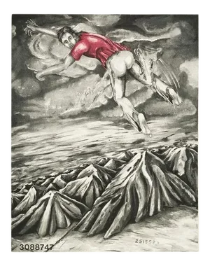 1989 "I Dreamed I Could Fly at No. 3088748" Embossed Color Lithograph by Jonathan Borofsky
