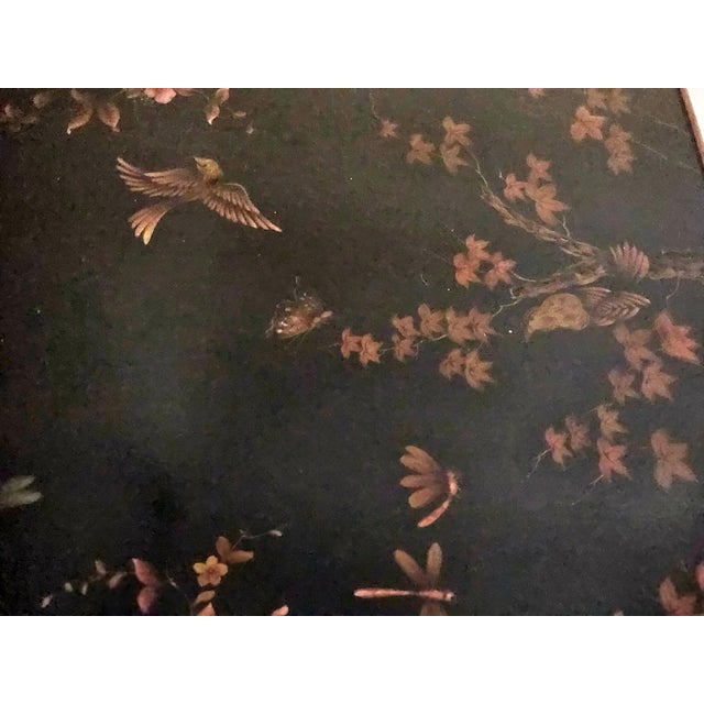 Wood Theodore Alexander Chinoiserie Lacquered Top and Bamboo Dining or Game Table For Sale - Image 7 of 14