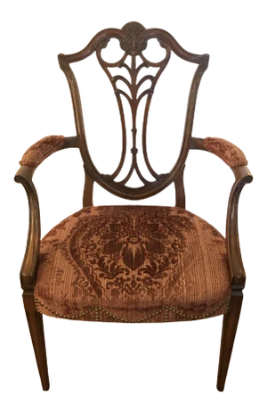 Karges Armchair With Cut Velvet Upholstery