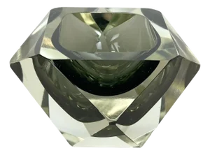 Large Murano Glass Diamond Bowl Element attributed to Flavio Poli, Italy, 1970s