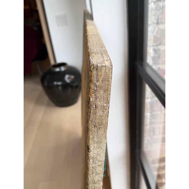 1990s 1990s Marc Lambrechts Original Abstract Mixed Media- “In Motion a 97. Oil/Asphalt on Plaster on Wood/Metal 105cm X 105cm (42”x42”) For Sale - Image 5 of 12