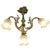 Antique French Art Nouveau Bronze 4-Light Chandelier with Frosted Glass Tulip Flower Shades and Acanthus Leaves, 1890s For Sale - Image 14 of 18