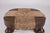 Set of three wood-carved and straw fireplace stools, 1960s. H 35 cm x w 35 cm x d 35 cm. Price for the set of three...