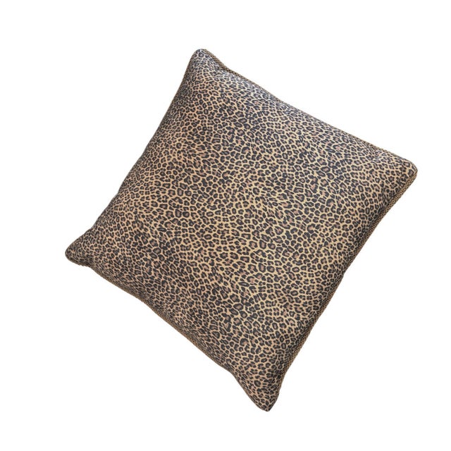 Velvet Custom Made Square Animal Print Pillow 13" For Sale - Image 4 of 6