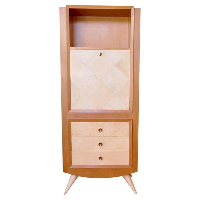 French Secretaire in Ash Wood and Parchment by Blanche Klotz, 1930s For Sale - Image 13 of 13