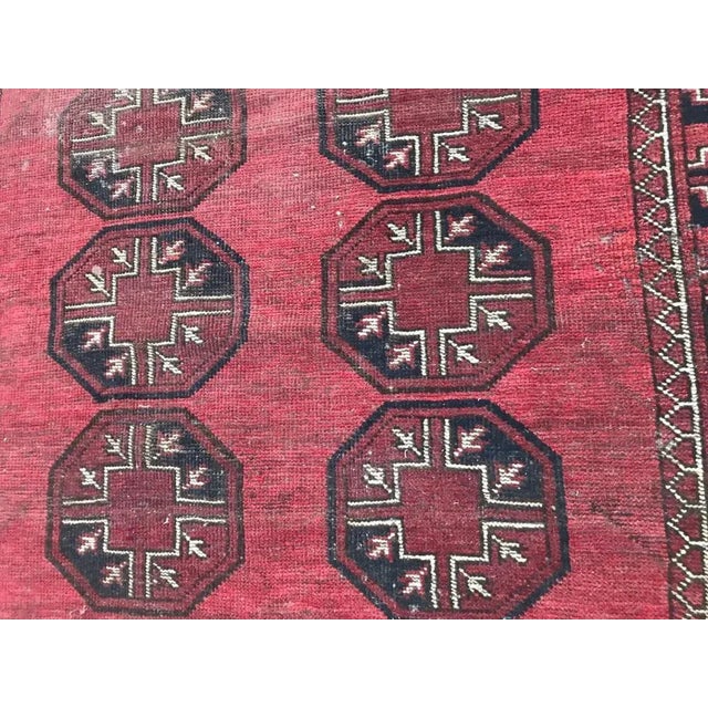 Antique Turkmen Afghan Rug For Sale - Image 9 of 13