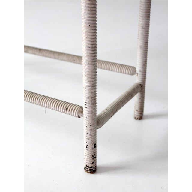 Antique White Wicker Plant Stand With Removable Metal Liner For Sale - Image 9 of 18
