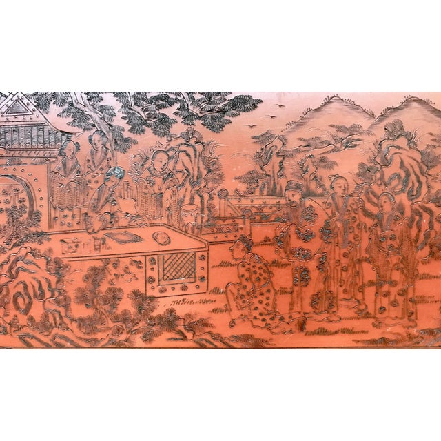 A very unusual Chinese plaque or tablet. Made from amber coloured Bakelite, resin or a similar medium. This double-sided...