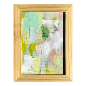 Vintage Boho Miniature Painting in Wood Frame
