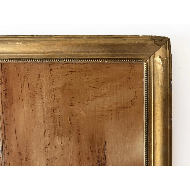 Plastic “Romantic” Abstract Art in Antique Frame, Transitional Living Room Art by JTS For Sale - Image 7 of 11