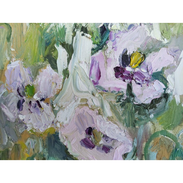 Floral Abstract Impressionist Swedish Painting by Bente Bjerregaard For Sale - Image 4 of 17