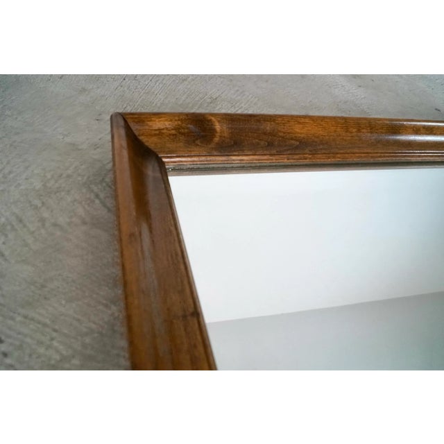 1960’s Mid-Century Modern Mahogany Framed Wall Mirror For Sale - Image 10 of 12