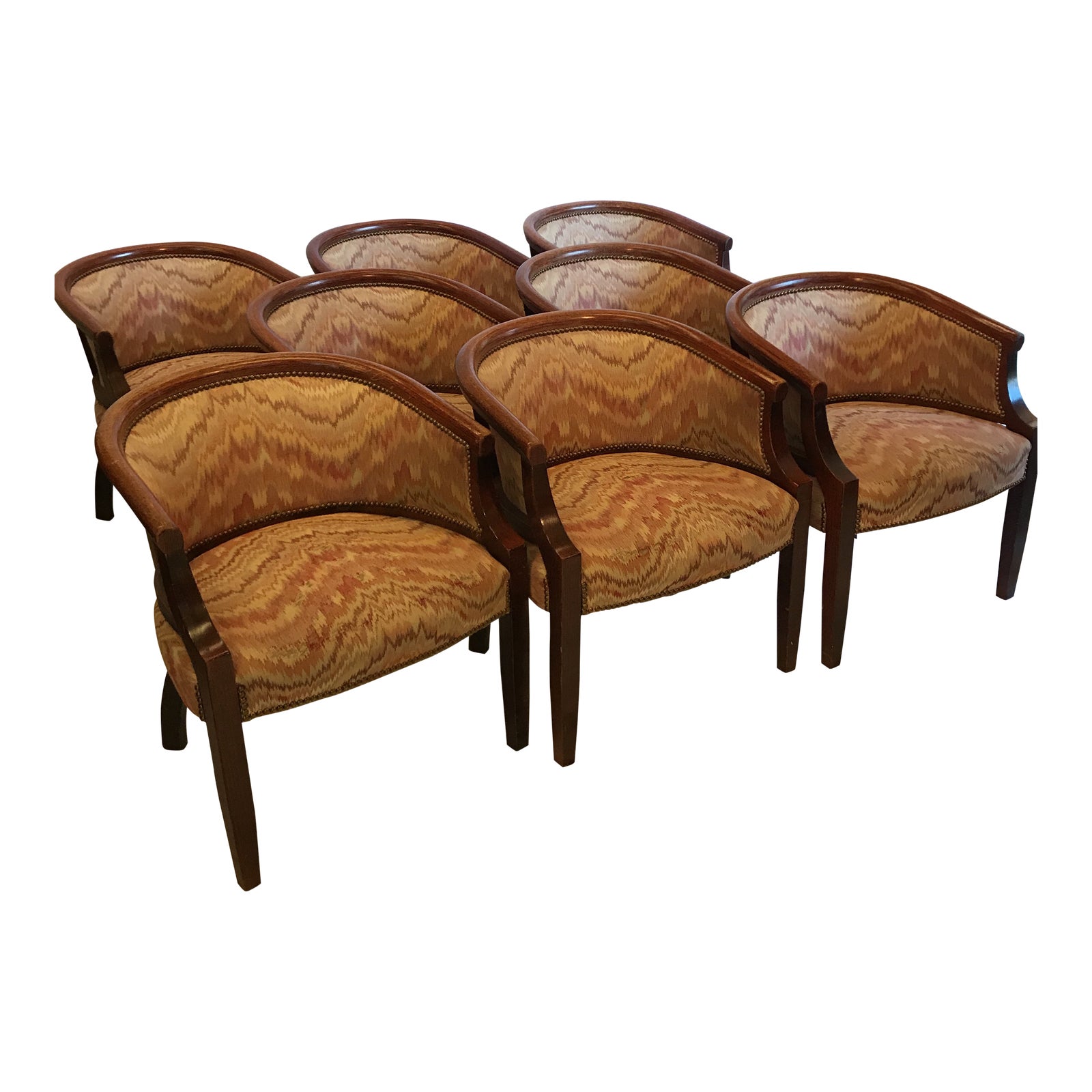 Barrel Style Dining Conference Chairs Set of 8 Chairish