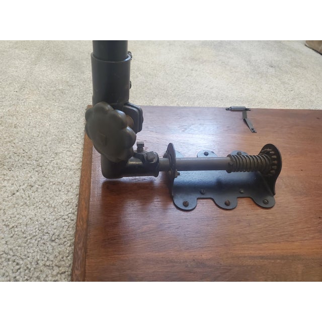 Antique Rolling Tilt Top Adjustable Height Bedside Surgical Table For Sale - Image 15 of 17