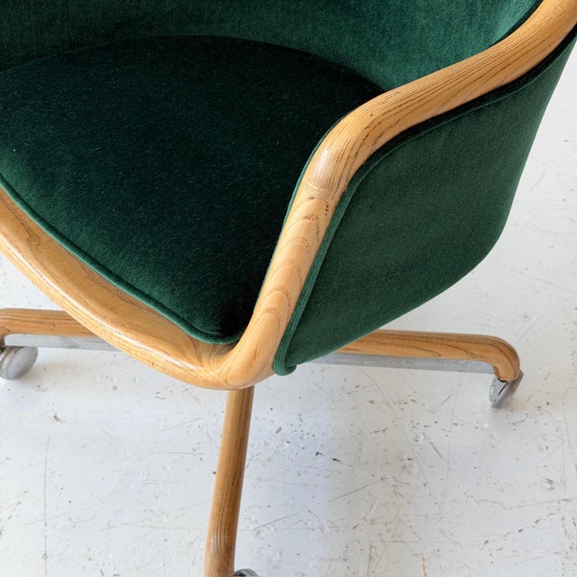 Mid-Century Modern Mobius Swivel Desk Chair by Ward Bennett in Mohair For Sale - Image 3 of 8