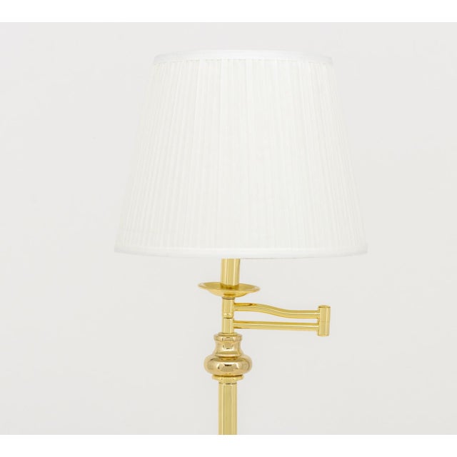 Modern Modern Polished Brass Adjustable Floor Lamps, Pair For Sale - Image 3 of 8