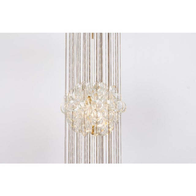 Delicate Gilt Brass Crystal Chandelier by Palwa, 1970s For Sale - Image 4 of 14