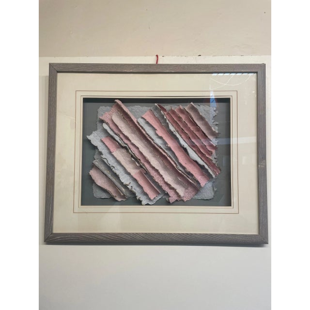 1980s Postmodern Torn Paper Collage, Framed For Sale - Image 9 of 9