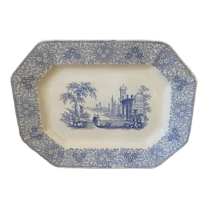 Adams & Sons Blue Transferware Plate, Circa 1835-55