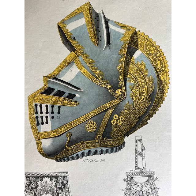 Mid 19th Century Etching Reproduction of 16th Century Armor by French Artist Nicolas Xavier Willemin For Sale - Image 4 of 7