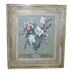 1930s Woodstock Art Colony Floral Still Life Oil Painting by Marko Vukovic Rudolph Galleries