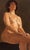 Nielle by Diego Glazer | Oil on Board Nude figure seated with a neutral background. For Sale