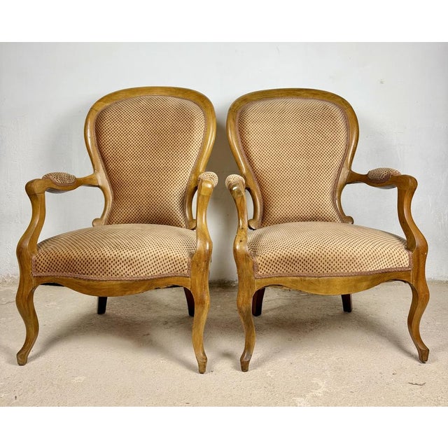 1950s 20th Century French Louis XV Armchairs, 1950, Set of 2 For Sale - Image 5 of 11