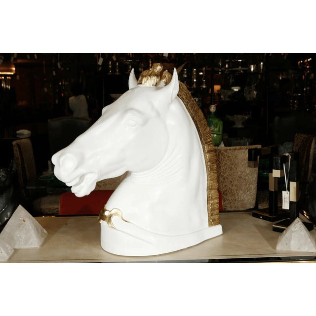 Gorgeous horse head with white lacquer and golf details.