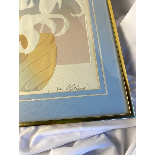 1980s Embossed Floral Serigraph "Lilies" by David Allgood For Sale In Portland, OR - Image 6 of 8
