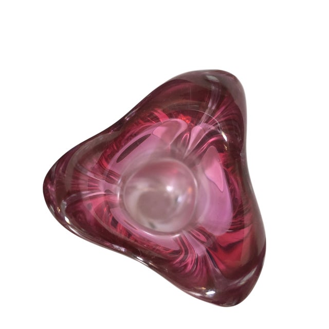 Glass Vase in Pink Crystal Swirl from Val Saint Lambert, 1950s For Sale - Image 7 of 10