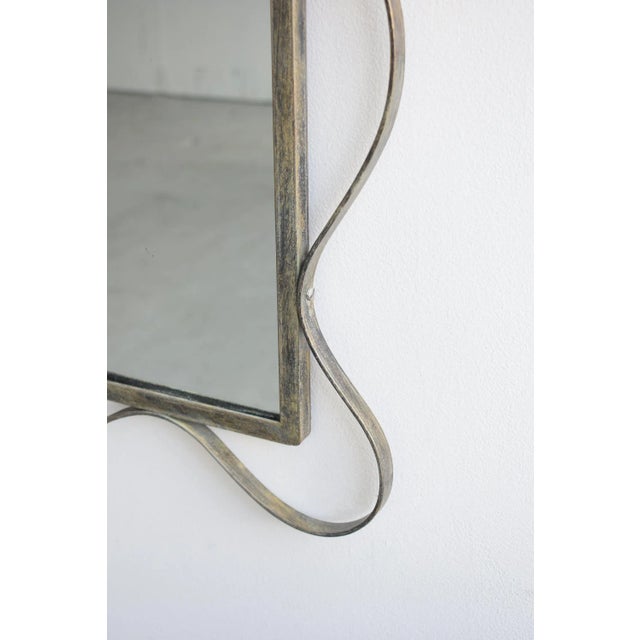 1950s Vintage Large-Scale Iron Undulating Frame Mirror, Circa 1950s For Sale - Image 5 of 12