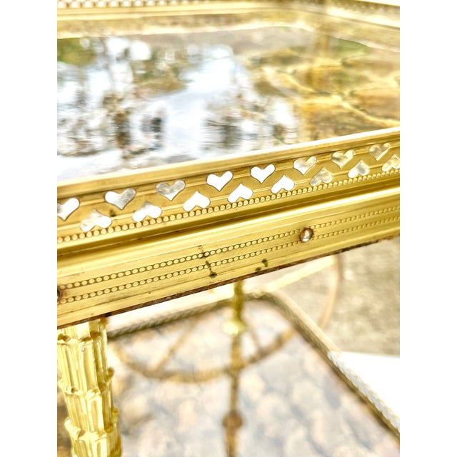 Mid-Century Brass & Tortoise Bar Cart in the Style of Maison Jansen For Sale - Image 14 of 18