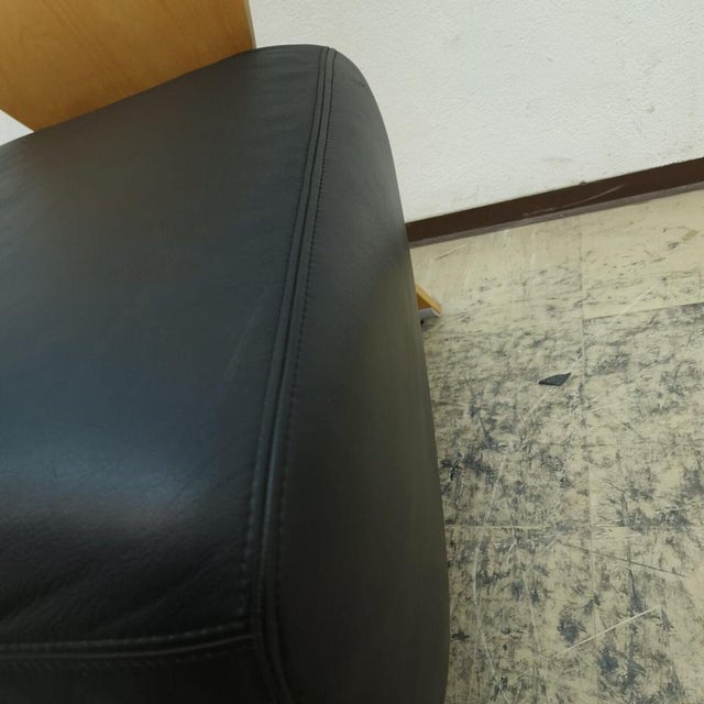 Black Dauphin Armchair in Leather For Sale - Image 8 of 12