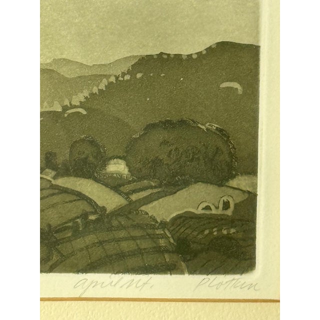 Mid 20th Century Mid 20th Century Linda Plotkin (Wi b.1938-) Orig. Tonalist Etching 33/45 Signed, Titled "April Mt.", Framed For Sale - Image 5 of 9